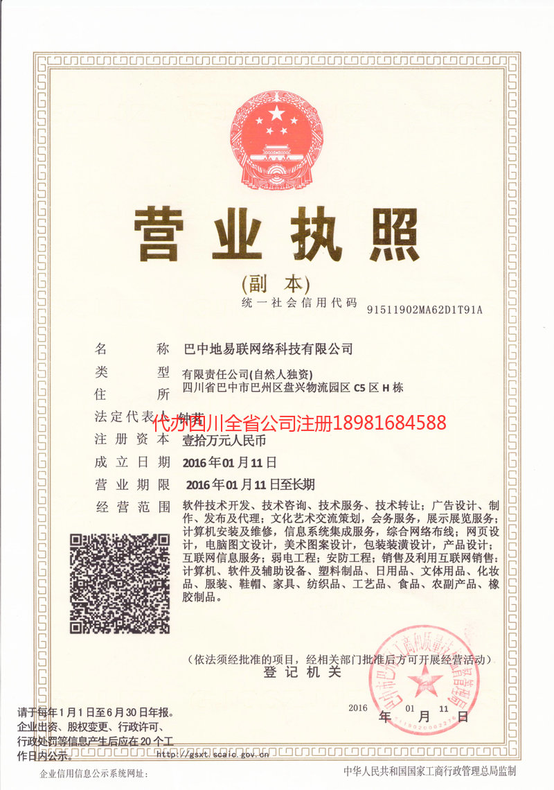 地易聯網絡科技有限公司
